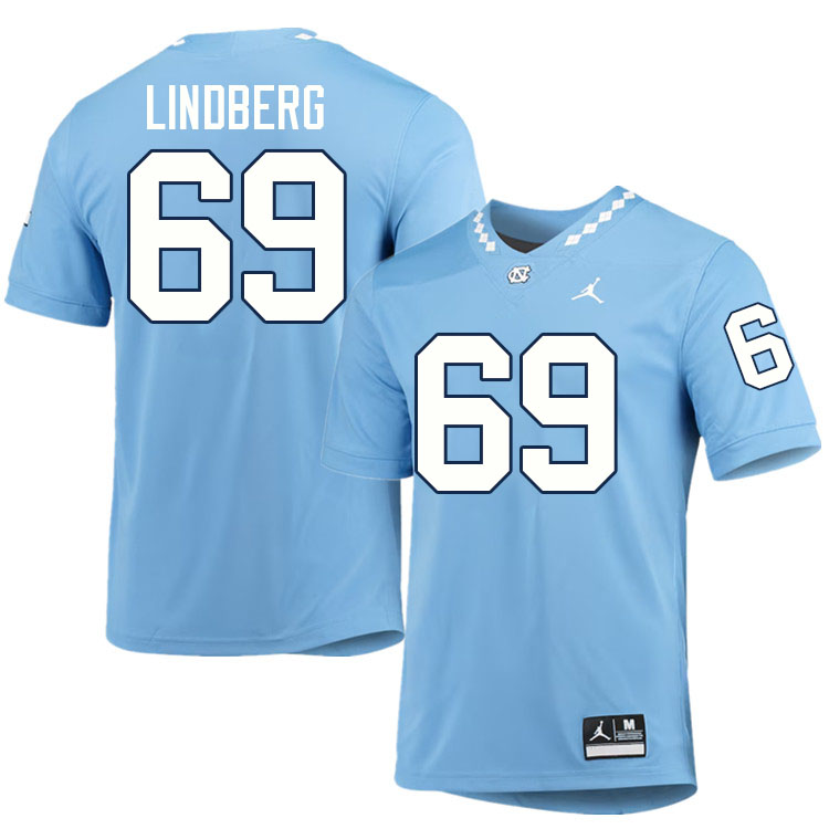 #69 Chad Lindberg North Carolina Tar Heels College Football Jersey Stitched-Carolina Blue